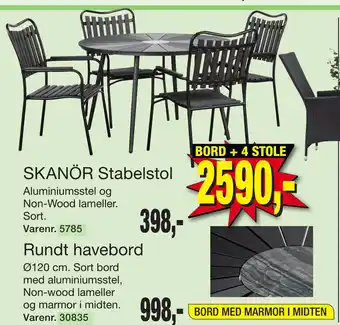 Harald Nyborg BORD + 4 STOLE tilbud