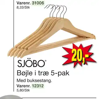 Harald Nyborg Bøjle i træ 5-pak tilbud