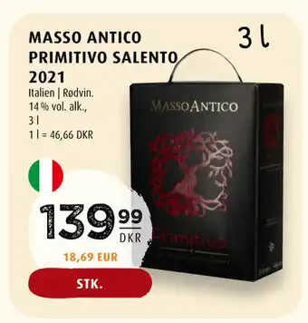 Scandinavian Park MASSO ANTICO PRIMITIVO SALENTO 2021 tilbud