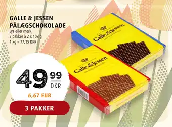 Scandinavian Park GALLE & JESSEN PÅLÆGSCHOKOLADE tilbud