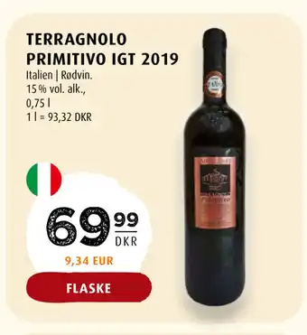 Scandinavian Park TERRAGNOLO PRIMITIVO IGT 2019 tilbud