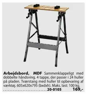 Biltema Arbejdsbord, MDF tilbud