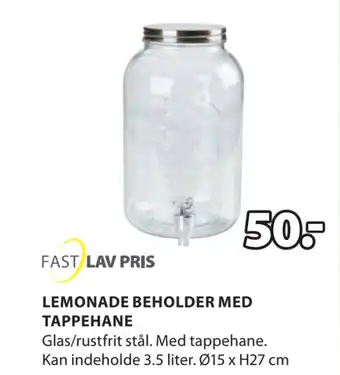 JYSK LEMONADE BEHOLDER MED TAPPEHANE tilbud