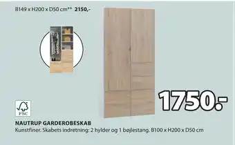 JYSK NAUTRUP GARDEROBESKAB tilbud