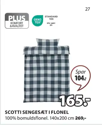 JYSK SCOTTI SENGESÆT I FLONEL tilbud