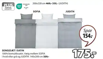 JYSK SENGESÆT I SATIN tilbud