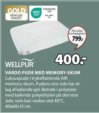 JYSK VARDO PUDE MED MEMORY-SKUM tilbud