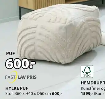 JYSK HYLKE PUF tilbud