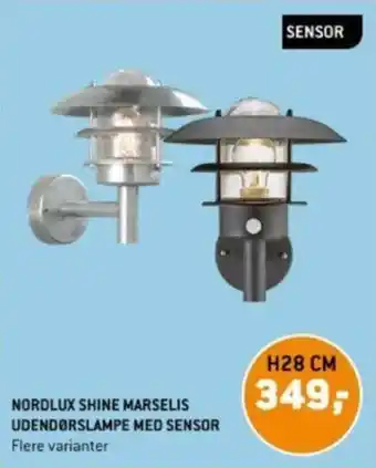 XL-BYG NORDLUX SHINE MARSELIS UDENDØRSLAMPE MED SENSOR tilbud