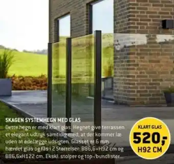 XL-BYG SKAGEN SYSTEMHEGN MED GLAS tilbud