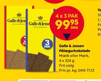 BorderShop Galle & Jessen Pålægschokolade tilbud