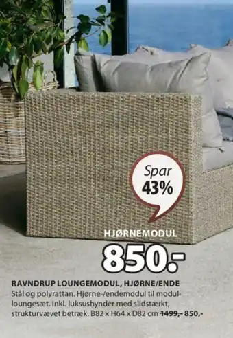 JYSK RAVNDRUP LOUNGEMODUL, HJØRNE/ENDE tilbud
