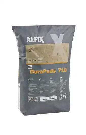 Bauhaus Alfix Fiberpuds Durapuds 710 grå 20 kg tilbud