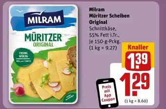 REWE DE Milram Müritzer Scheiben Original tilbud