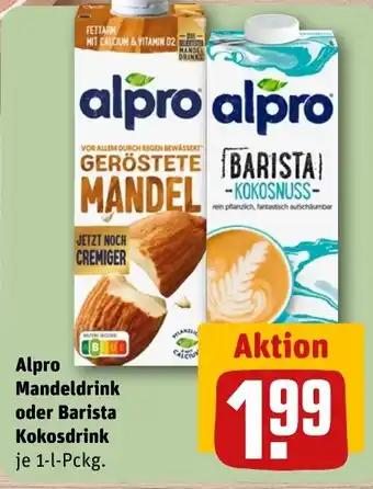 REWE Alpro Mandeldrink oder Barista Kokosdrink tilbud