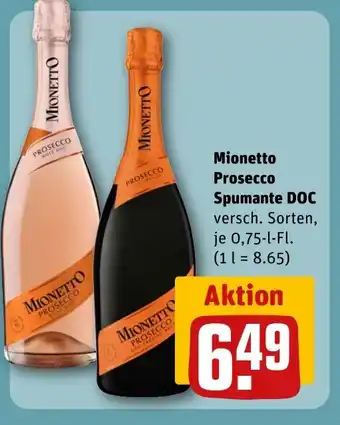 REWE Mionetto Prosecco Spumante DOC tilbud