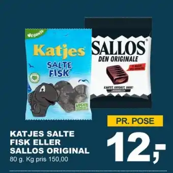 Let-Køb KATJES SALTE FISK ELLER SALLOS ORIGINAL tilbud