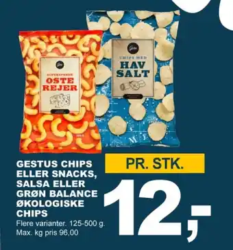 Let-Køb GESTUS CHIPS ELLER SNACKS, SALSA ELLER GRØN BALANCE ØKOLOGISKE CHIPS tilbud