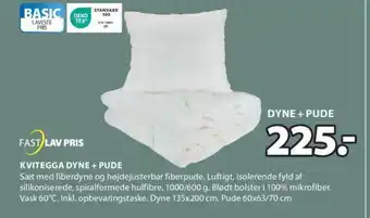 JYSK KVITEGGA DYNE + PUDE tilbud