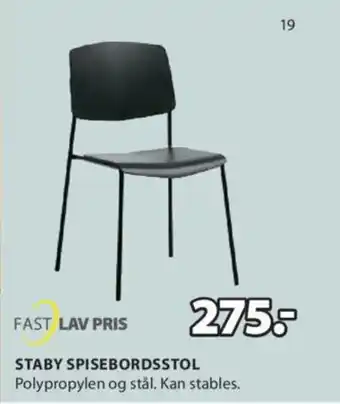 JYSK STABY SPISEBORDSSTOL tilbud