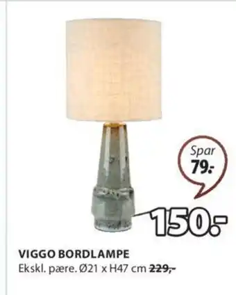 JYSK VIGGO BORDLAMPE tilbud