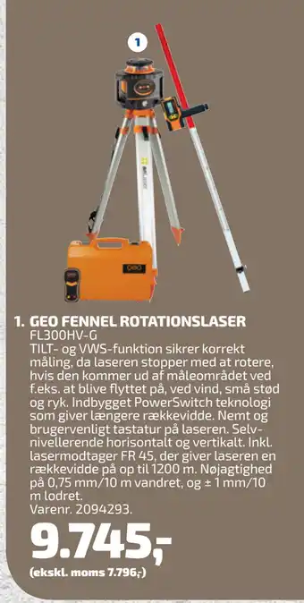 Davidsen GEO FENNEL ROTATIONSLASER tilbud