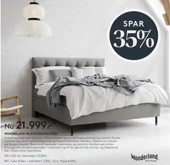 SENG WONDERLAND W6 KONTINENTALSENG tilbud
