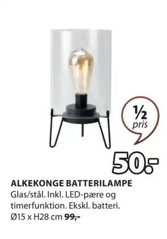 JYSK ALKEKONGE BATTERILAMPE tilbud