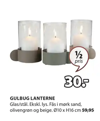 JYSK GULBUG LANTERNE tilbud