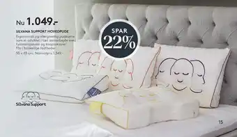 SENG SILVANA SUPPORT HOVEDPUDE tilbud