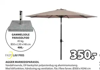 JYSK GAMMELSOLE PARASOLFOD tilbud
