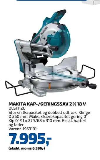 Davidsen MAKITA KAP-/GERINGSSAV 2 X 18 V tilbud