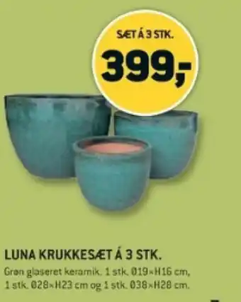 XL-BYG LUNA KRUKKESÆT Á 3 STK. tilbud