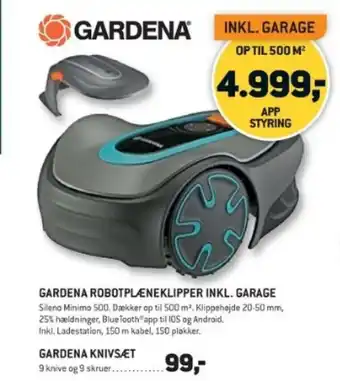 XL-BYG GARDENA ROBOTPLÆNEKLIPPER INKL. GARAGE tilbud