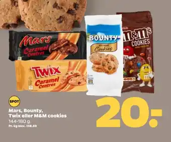 Netto Mars, Bounty, Twix eller M&M cookies tilbud