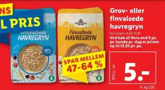 Lidl Grov- eller finvalsede havregryn tilbud