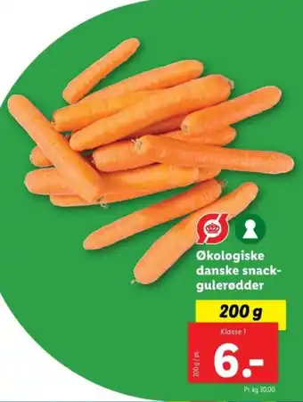 Lidl Økologiske danske snack- gulerødder tilbud