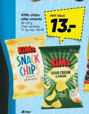 Bilka KiMs chips eller snacks tilbud