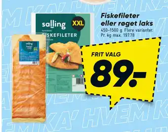 Bilka Fiskefileter eller røget laks tilbud