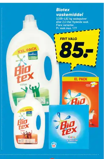 Bilka Biotex vaskemiddel tilbud