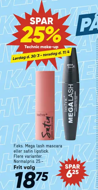 Bilka Mega lash mascara eller satin lipstick tilbud