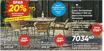 Bilka Kerteminde havebord 150 cm tilbud