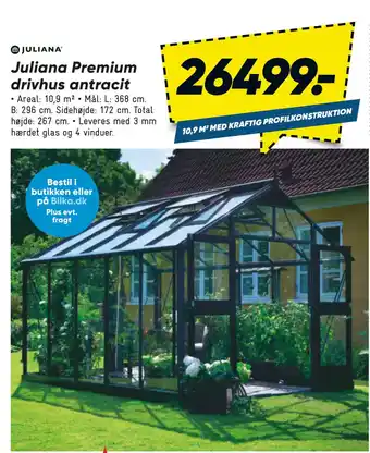 Bilka Juliana Premium drivhus antracit tilbud