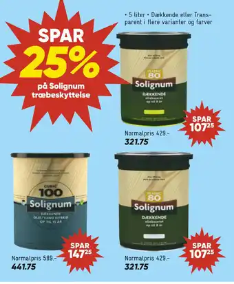 Bilka SPAR 25% på Solignum træbeskyttelse tilbud