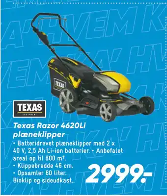 Bilka Texas Razor 4620Li plæneklipper tilbud