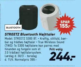 Bilka STREETZ Bluetooth Højttaler tilbud