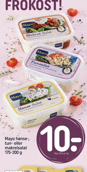 REMA 1000 Mayo hønse-, tun- eller makrelsalat 175-200 g tilbud