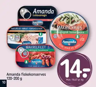 Rema 1000 Amanda fiskekonserves 120-200 g tilbud