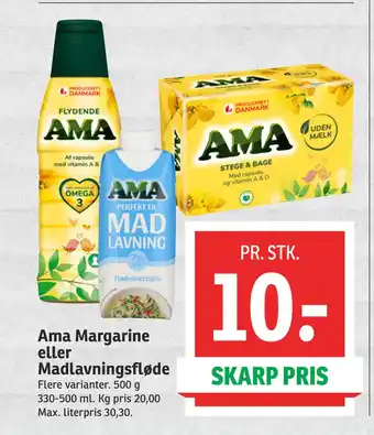 SPAR Ama Margarine eller Madlavningsfløde tilbud