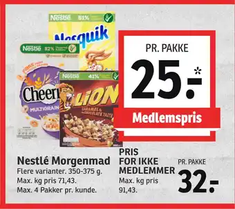 SPAR Nestlé Morgenmad tilbud